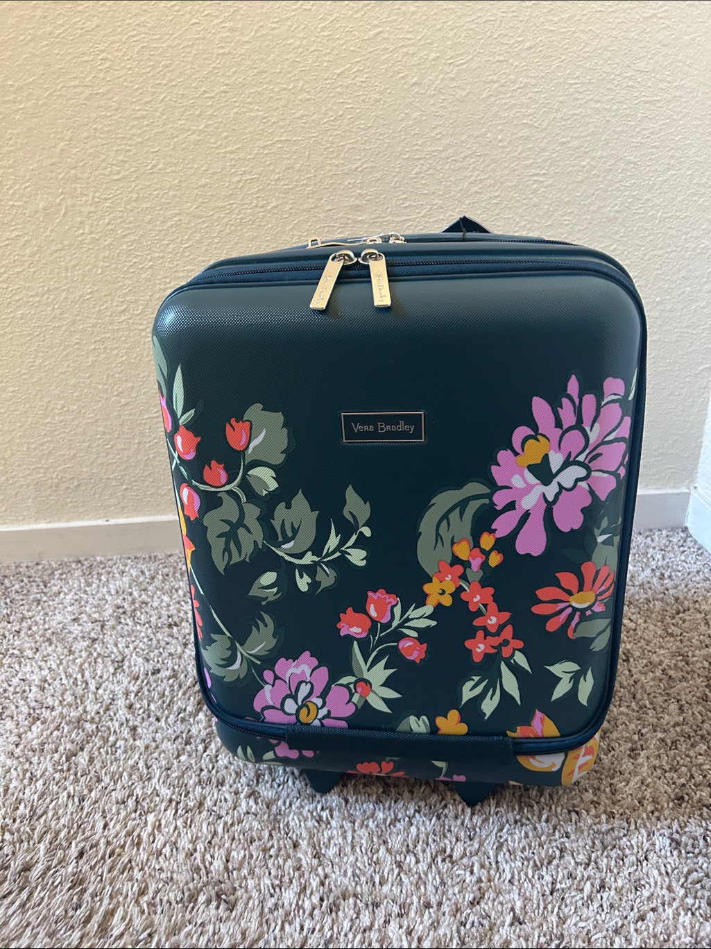 Vera Bradley Forest Green Floral Carry-On Case
